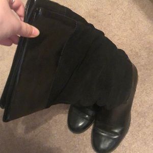 Black Leather/Suede Boots